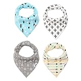 4個/セットの幼児の赤ん坊のバンダナはスナップでビブ綿三角スカーフをよだれ