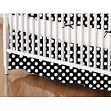 SheetWorld - Crib Skirt (28 x 52) - Primary Polka Dots Black Woven - Made In USA by sheetworld