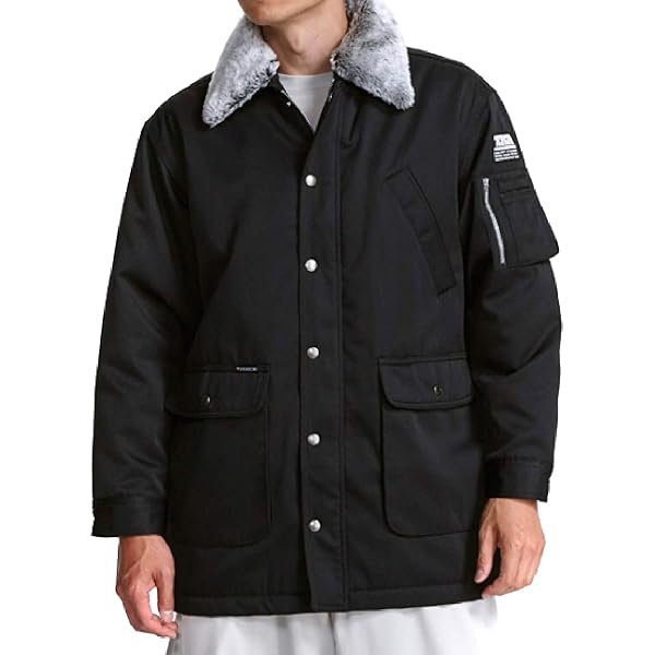 Amazon.co.jp: [寅壱] 防寒服 ハーフコート 2530-150 ブラック 3L