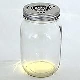 GLASS JAR WITH LED (グラスジャー ウィズ LED 蓋穴あり) Lサイズ