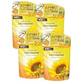 【まとめ買い】ディアボーテ HIMAWARI(ヒマワリ) オイルインシャンプー リッチ&リペア 400mL 詰め替え ×4個 strifeオリジナルステッカー付