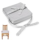 Sumnacon 食事 クッション こども 座布団 椅子用 クッション こども 高さ調節 チェアクッション 子供 動物の柄/星柄 ひも付き (星柄/グレー)