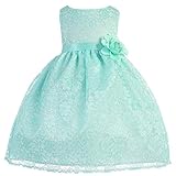 CallaコレクションBaby Girlsミントフローラルレースt-lengthフラワーガールドレス6 – 24 m カラー: グリーン