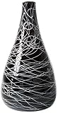 Torre & Tagus 901929B Fissure Glass Bulb Vase, Medium, Black [並行輸入品]
