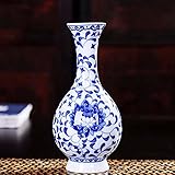 Kicode 見事なUntique 繁体字中国語 青と白の磁器 花瓶の花 パターン 吉祥セラミック エレガントな飾り