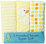 Spasilk 3 pack Soft Terry Hooded Towel Set, Yellow by Spasilk [並行輸入品]