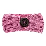 Domybest 秋冬 子供ヘアバンド コットンのベルト かわいい木製のボタンを飾る 編み物 良い弾力性 暖かく保つ 百日記念 誕生日 出産祝い 写真小道具 0-3歳に適して 9色