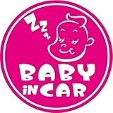 Sticker Shop Haru BABY IN CAR マグネット アメリカン 丸型 ピンク