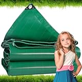 グランドシート 6.5x6.5 m 500g/m² 山岳テント 軽量 テントシート 防水 アルパインテント アンダーシート グラウンドシート LXX94W, グリーン