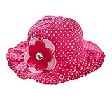 (ピーキー)Peigeeベビー用ハット つば広 赤ちゃんキャップ サファリハット キッズ 帽子 子供サンバイザー フィッシャーマンハット 花 ドット 水玉 柄 女の子 男の子 男女児 紫外線 UVカッ