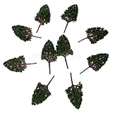 パック/ 10pcs 1 : 100スケールモデル風景DIYダークグリーンPoplarツリー11 cm / 4.33 "
