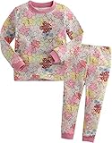 [Vaenait Baby] 子供キッズ12ヶ月-9歳綿100％長袖パジャマ寝間着ルームウェア上下セット Amber Pink XS