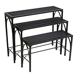 3pc Nesting Plant Stand Blk