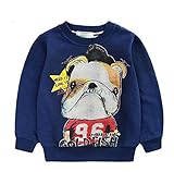 PANCY 子供服 春秋 長袖 Tシャツ トレーナー 丸い襟 男の子 女の子 ベビー おしゃれ カジュアル ファッション 可愛い 動物柄 犬 プリント 3色