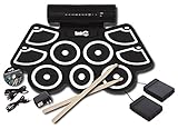 [ロックジャム]RockJam Electronic Roll Up MIDI Drum Kit with Built in Speakers, Foot Pedals, Drumsticks, an