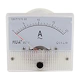 uxcell 電流計　アナログ電流パネルメーター　ゲージ　クリア　ホワイト　AC 0-20A