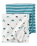 Carter's カーターズ　おくるみ　コットン　ブランケット　2枚セット　おむつ　かえ　シート　swaddle Blankets　出産祝い (くまちゃんキャンプ)