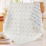 6重ガーゼ ベビーケット ひざ掛け 通気性　保温性　優しい肌触り 優しい肌触り 　出産祝いやギフトにもおすすめです 110x115cm (ブルー)