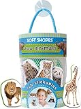 Innovative Kids Soft Shapes Photography Tub Stickables Zoo Animals Playset [並行輸入品]