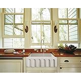 EMPIRE cs24 Caesar 24 "リバーシブルFlutedフロントThickエッジFireclay Farmhouse Kitchen Sink