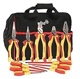 Wiha 32390 Insulated Pliers, Cutters & Drivers. 1000 Volt, In Canvas Tool Bag, 11 Piece [並行輸入品]