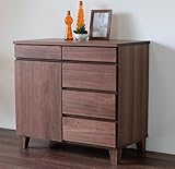 ISSEIKI サイドボード ブラウン 幅80 飽きの来ないデザイン 木製家具 【BA-29-7】