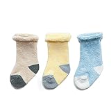 【爱莉セレクトショップ】 保温秋冬 ベビーソックス キッズ新生児靴下 0-3歳 出産祝い 温かい ふわふわ 3足セット(男の子用 女の子用) (S:6-12ヶ月の子供にお勧め, 3#)