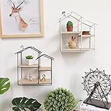 Classicbuy　装飾棚　植え用陳列棚　ガーデン用装飾棚　フラワースタンド　本棚　ホームオフィス家具　装飾フレーム　ハウス形　シンプル　おしゃれ　2階段　2色可選 (ブラック)