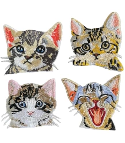 Amazon | アイロンプリントシート (16 ネコ) | ワッペン