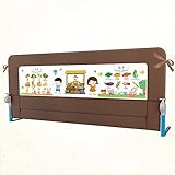 ZR- ベッドガードレール子供用ベッドフェンス落ち着いたベッドサイドバッフル大きな柵ユニバーサル折りたたみ式ソリッドスチールプレート収納ポケット強化ストラップ\ 2スピード調整\ 150ゼロギャップ1