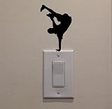 YINGKAIヒップホップダンサーOne Handed Break Dance Onライトスイッチデカールビニールデカール壁ステッカーアートリビングルームCarving壁デカールステッカー子供部屋ホー