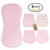 iZiv 4枚ベビーベビーげっぷ布摂食看護タオルアクセサリー、3層を吸収性の印刷ソフトコットン0-2歳（カラー5）