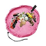 Smilemall お片づけマット 子どもプレイマット おもちゃ収納バッグ 持ち運びやすい 直径150cm (ピンク)