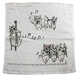 シンジカトウ 猫のオーケストラ ゲストタオル グレー SKGT115-02