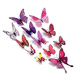 Amaonm® 24pcs 3d Vivid Special Man-made Lively Butterfly Art DIY Decor Wall Stickers Decals Nursery 