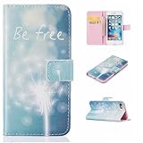 UNEXTATI iPhone 7 用 ケース PU レザー 手帳型ケース カバー 液晶保護 カード収納 スタンド機能 iPhone7 対応 (ブルー #1)