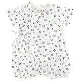 甚平 ロンパース ベビー 新生児 男の子 綿100% 日本製生地 グレコ ヨット/白-9616 60-70cm