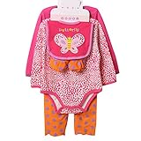 カバーオール長袖 ロンパース ボディスーツ　ベビー靴　 前掛け付き 5枚セット　バタフライ 12M