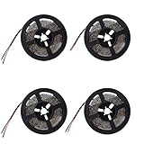 AmmToo 4 Pack 16.4ft 5m LED Flexible Strip Light 300 Units SMD 3528 LEDs12V DC Non-waterproof Light 