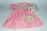 パーティドレス スモッキングドレス/ハット/バッグ フラワーバスケット90 ピンクストライプ