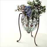 フラワーベース ガラス アイアン おしゃれ 花瓶 メタルグラスベース レッグホールド [sik5986]