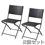 山善(YAMAZEN) ガーデンマスター ガーデンチェア ウィッカーチェア 2脚セット ANWC-81*2