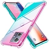 Moto G64 5G 用 ケース Moto G64y 5G 用 ケース クリア 薄型 グラデーション色 軽量 tpu 耐衝撃 スマホケース 透明 米軍MIL規格取得 おしゃれ 黄変防止防塵一体型 人気 モトローラ モト G64 5G 用 携帯カバー ピンク/緑 MD-JBK-062-01