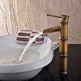 Ouku竹形状Unique Designer Waterfallシンク蛇口オイルはブロンズ1つ穴盆地ミキサータップ S01652480000188#DHL#wh= 1