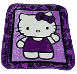 Hello Kitty Royal Plush Raschel Throw "Hello Kitty Picture Perfect" 40x50 [並行輸入品]