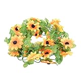 SUND　人工観葉植物　吊り下げ　ひまわり　花蔓　壁掛け　造花　インテリア　アンティーク 雑貨　壁/柱/天井/屋根　飾り　結婚式　誕生日　発表会　入学式　卒業式　適用