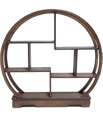 Amazon｜珍品棚 香炉台 瓶台 花台 盆栽台 木製 丸型 大 中国茶器