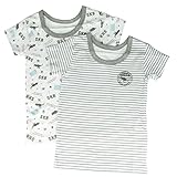 【あったかインナー】男児 2枚組スムース半袖（恐竜ロゴ柄）100/110/120/130 『5540』 (120)