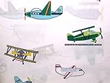 lil dickens Vintage Planes and airplanes Twin Sheet Set [並行輸入品]