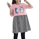 マタニティ ワンピース レディース ボーダー 授乳口付き 産前 産後 ゆったり 妊婦用 可愛い 秋冬 暖かい